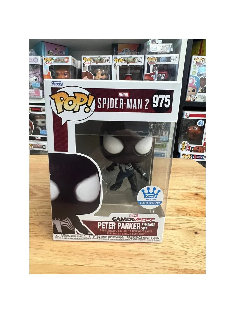 EXC Peter Parker Symbiote Suit Funko Pop #975 Venom Marvel Spider-man Games Shop